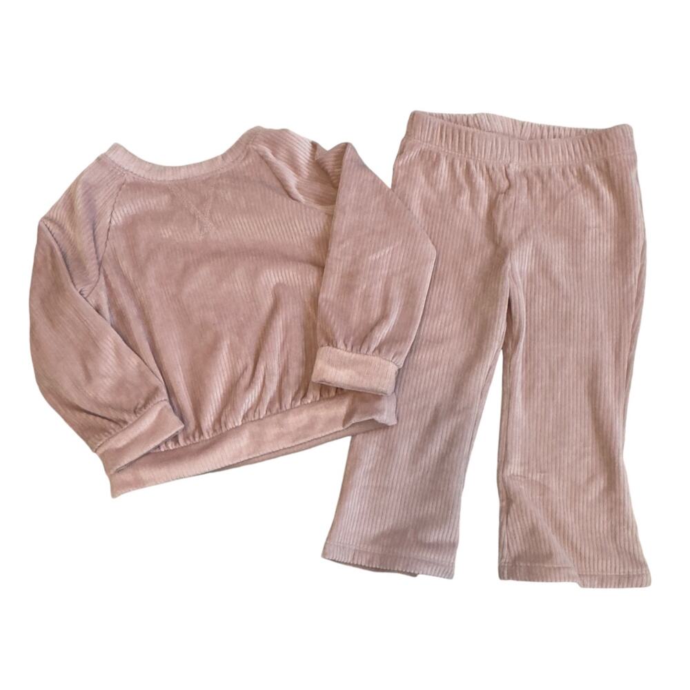 Toddler Girls’ Ribbed Velour Cat & Jack Blush Pink Set Size 2T